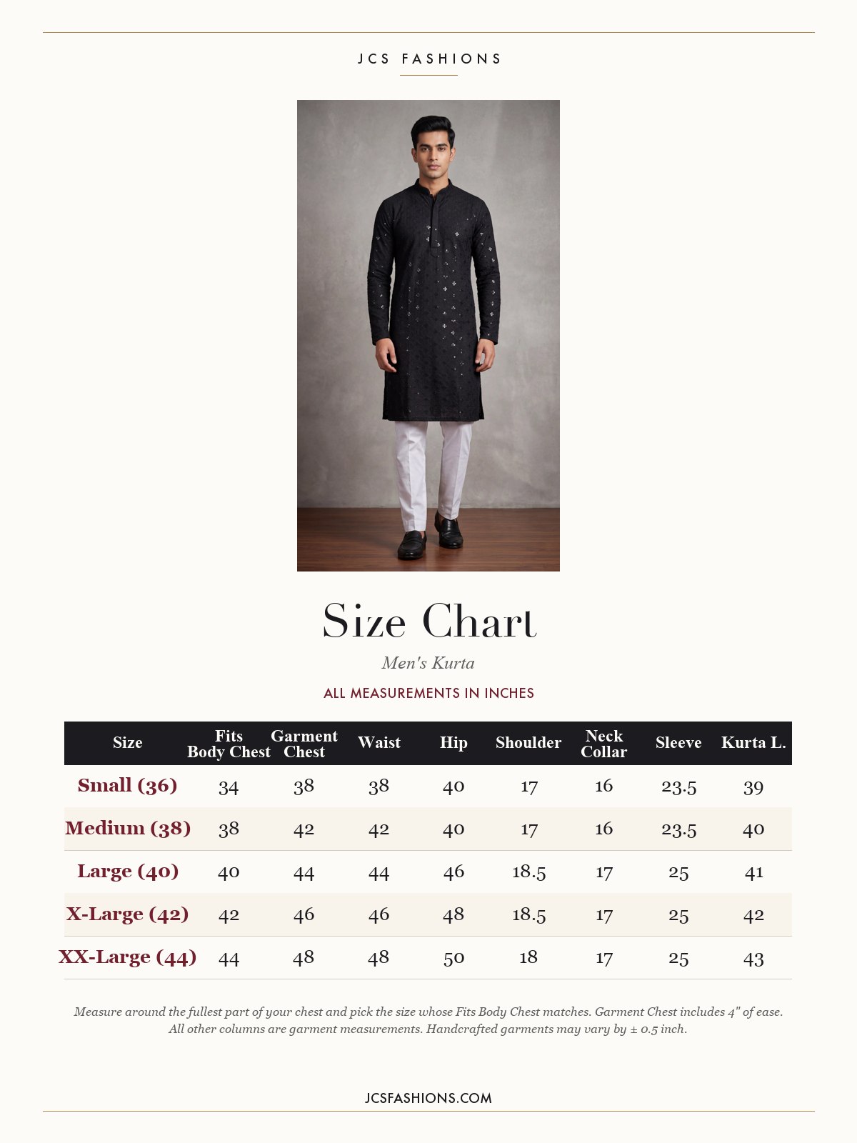 Size Chart — Men-147