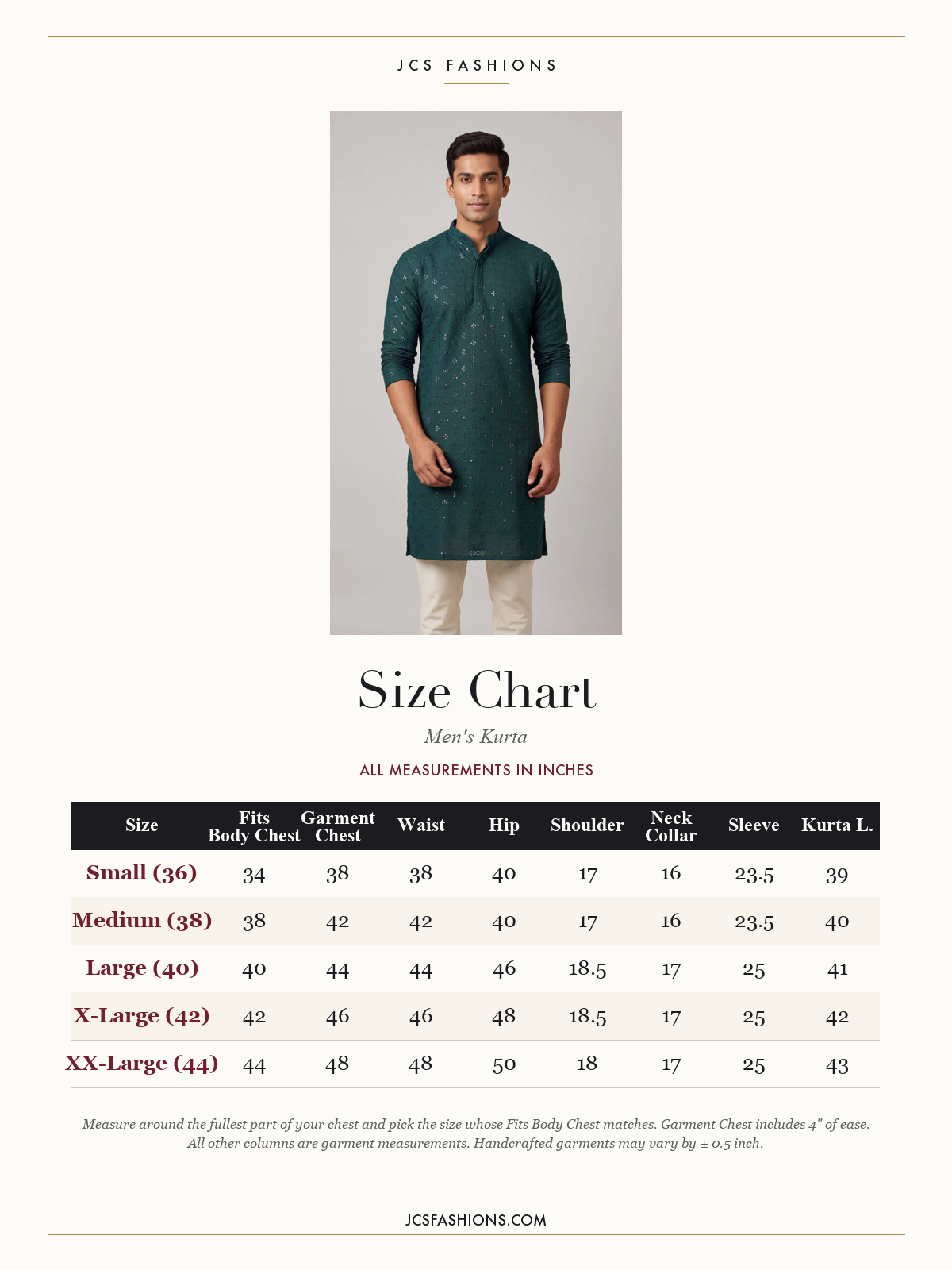 Size Chart — Men-149