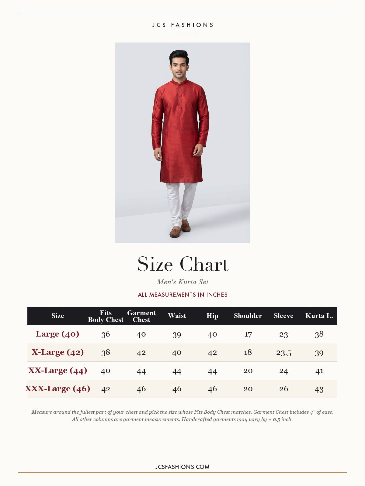 Size Chart — Men-77