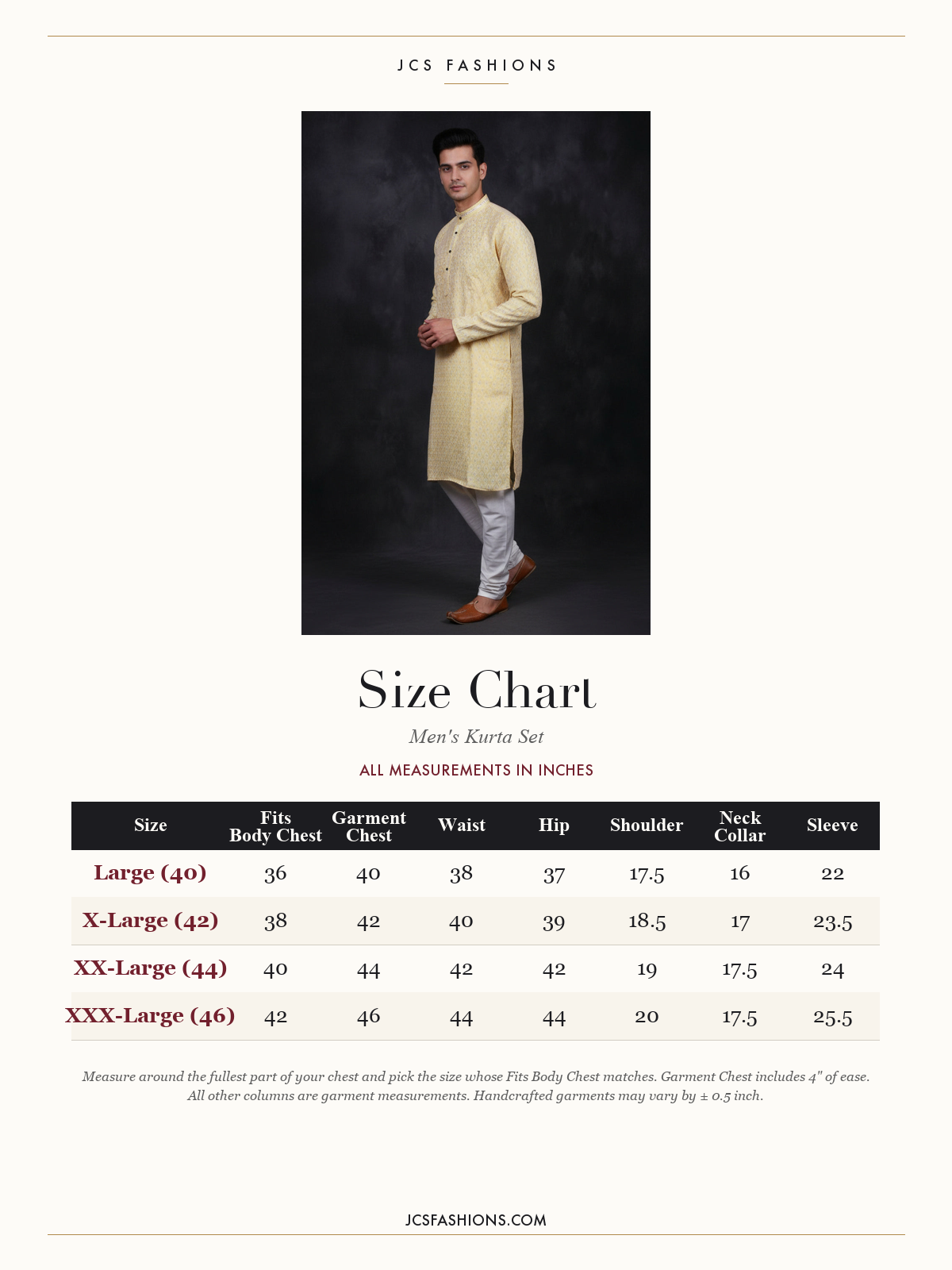 Size Chart — Men-78
