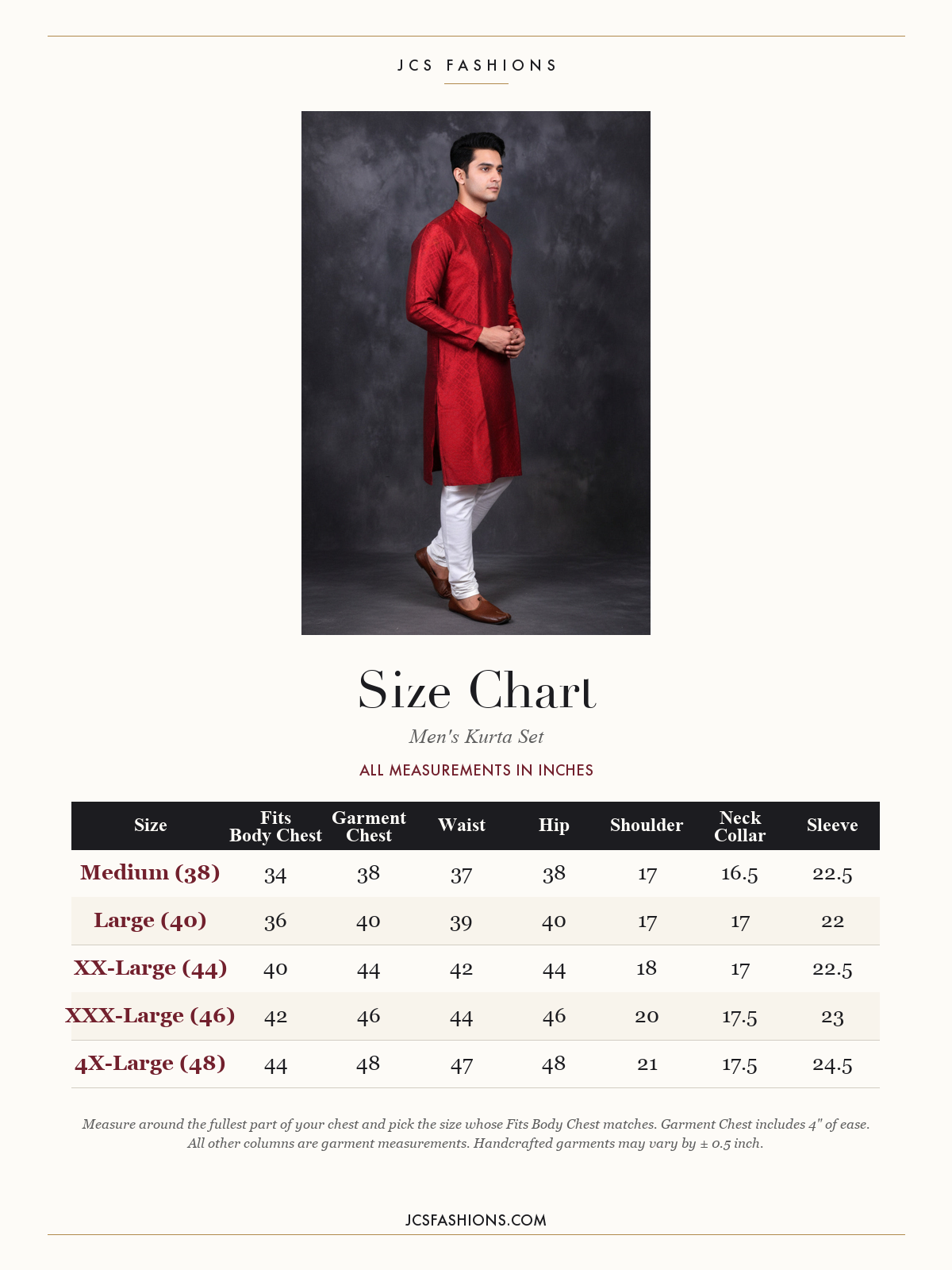 Size Chart — Men-89