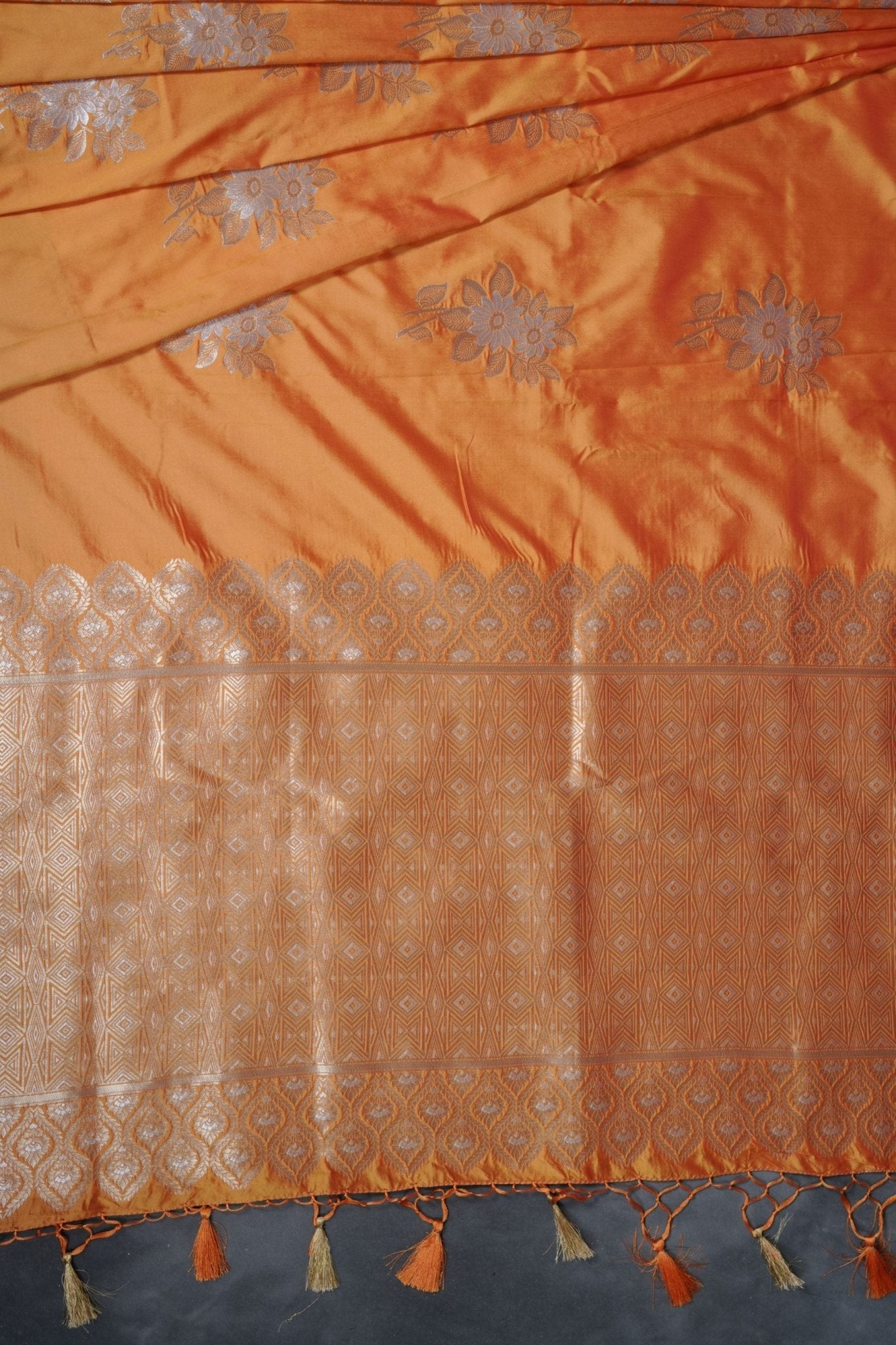 Soft Silk Sarees with Allover Antic and Silver Motifs at JCS Fashions SAREE JCS Fashions