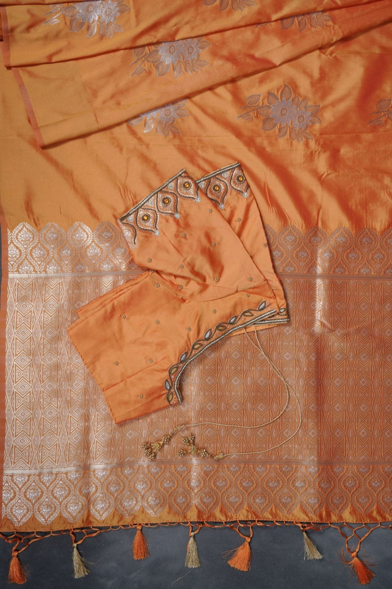Soft Silk Sarees with Allover Antic and Silver Motifs at JCS Fashions SAREE JCS Fashions