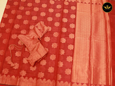 Sophisticated Soft Silk Cotton Sarees With Brocade Blouse SAREE JCS Fashions Maroon 5.5 Meters