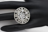 Stunning Adjustable Silver Ring with Elegant White Stone Jewelry JCS Fashions