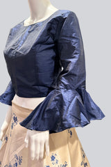 Stunning Canvas-Stitched Taffeta Silk Lehenga with Crop Top Lehenga JCS Fashions