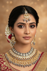Stunning Meenakari Necklace Set with earrings and tikka