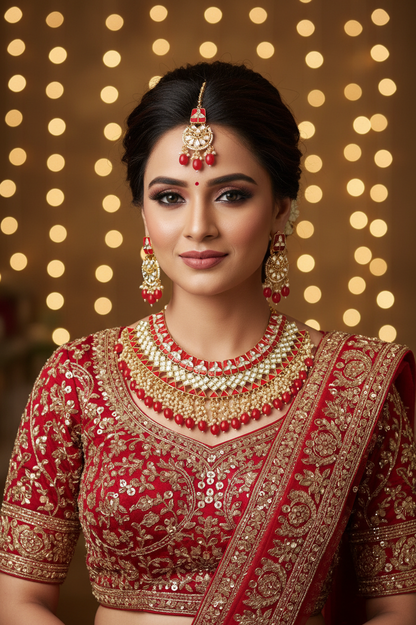 Stunning Meenakari Necklace Set with earrings and tikka