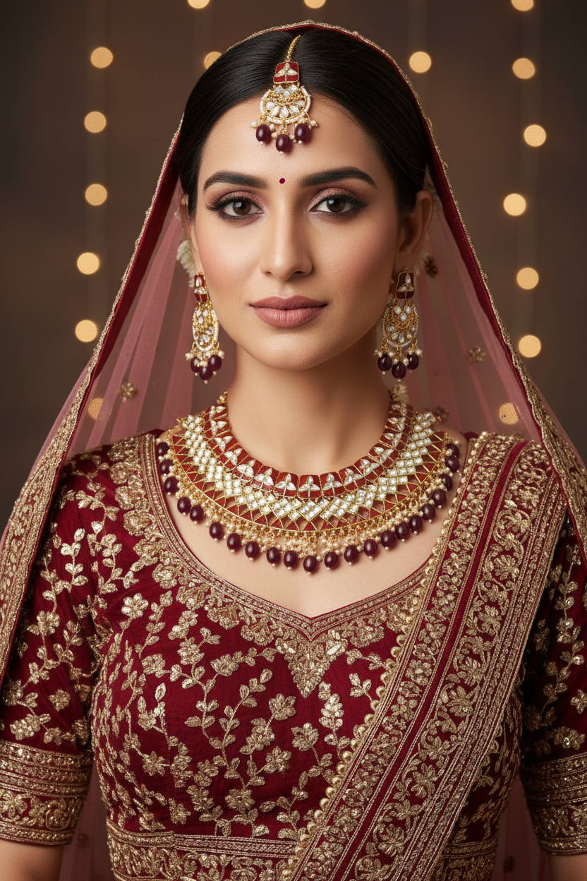 Stunning Meenakari Necklace Set with earrings and tikka