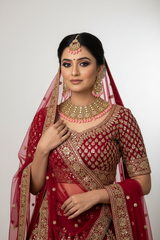 Pink Color Kundan Polki Choker Necklace Set