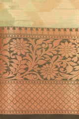 Stunning Semi Silk Saree with Beautiful Weaves, Contrast Border & Pallu Saree JCS Fashions