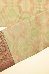 Stunning Semi Silk Saree with Beautiful Weaves, Contrast Border & Pallu Saree JCS Fashions