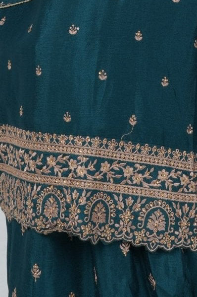 Stunning Soft Chinnon Silk Sharara - Elegant Handwork Embroidery KURTI JCS Fashions