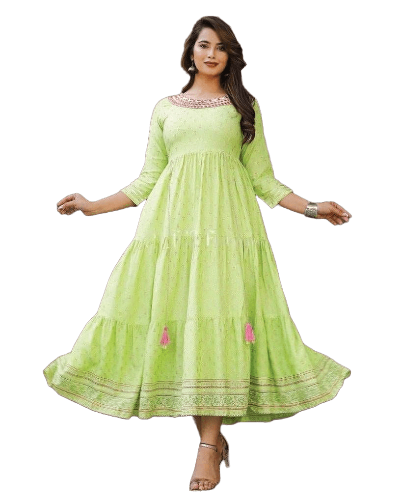 Stylish Rayon Bollywood Style Indian Kurti Gown. Ships from USA - JCS Fashions