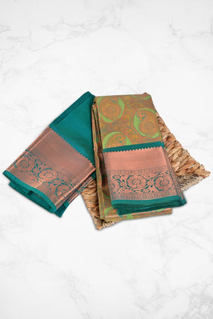 Green Kanchipuram Tissue Silk Saree with Golden Zari