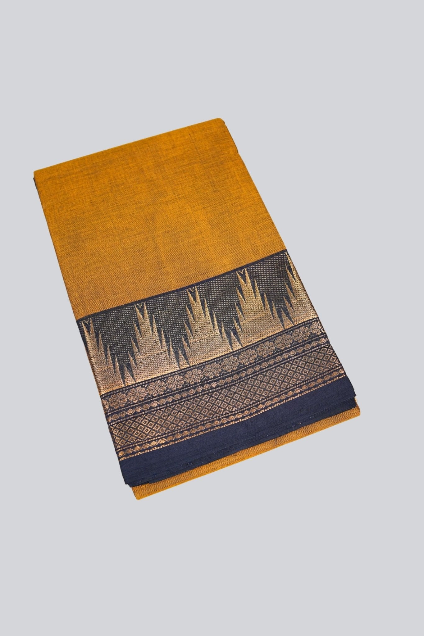 Traditional 80-count Chettinad Cotton Saree with Elegant Line Pallu Saree JCS Fashions Mehendi Green 5.5 meters