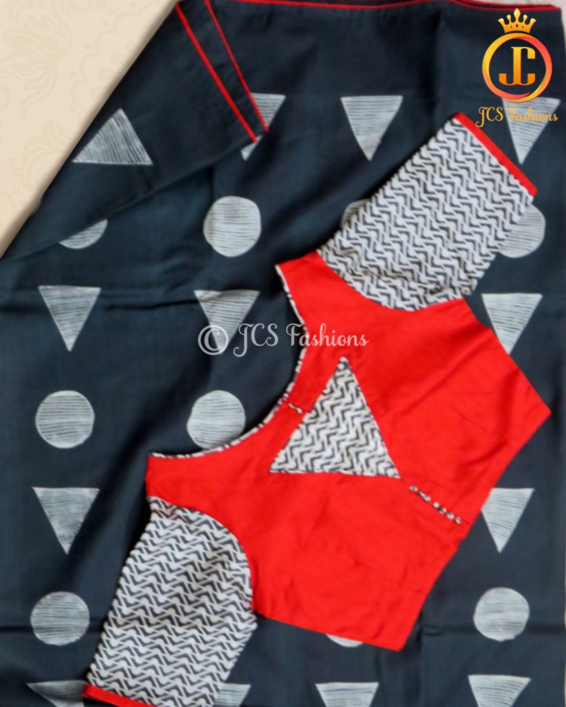 Tussar Saree with Piping Border and Beautiful Tassels SAREE JCS Fashions Blue 5.5 meters