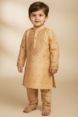Boys' Cream Kurta Pajama Set - Classic Traditional