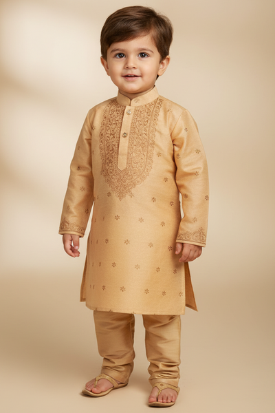 Boys' Cream Kurta Pajama Set - Classic Traditional — view 1