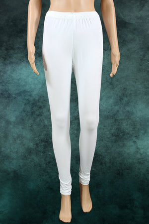 White Cotton Leggings - Skin Fit