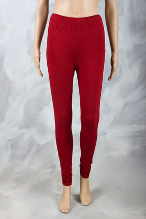 Maroon Ultra-Comfort 4-Way Lycra Leggings with Soft