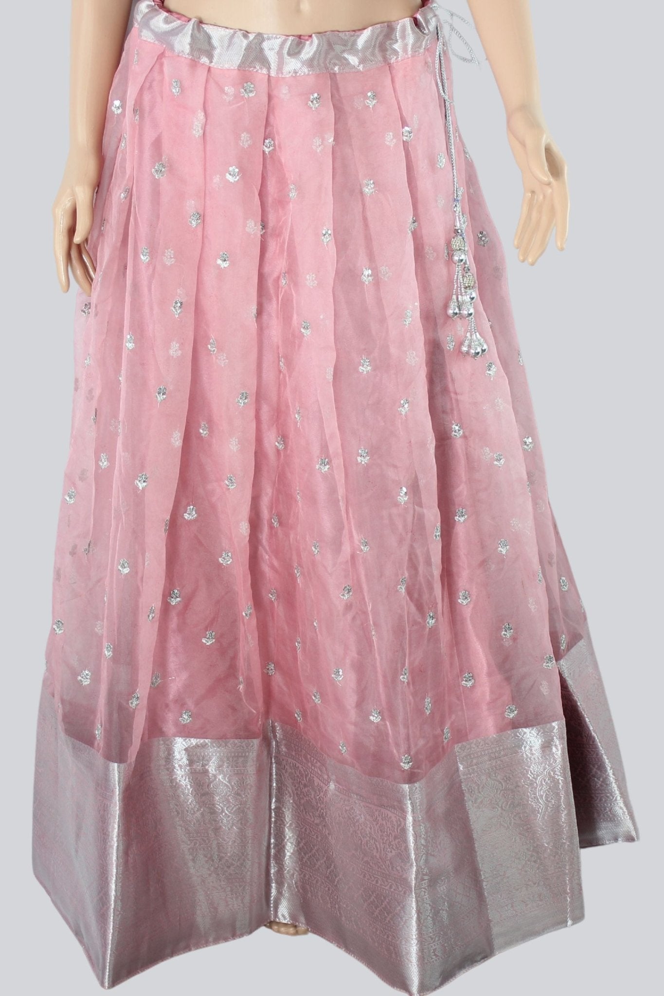 Viscose Thread Worked Kanchipuram Border Lehenga With Blouse LEHANGA JCS Fashions