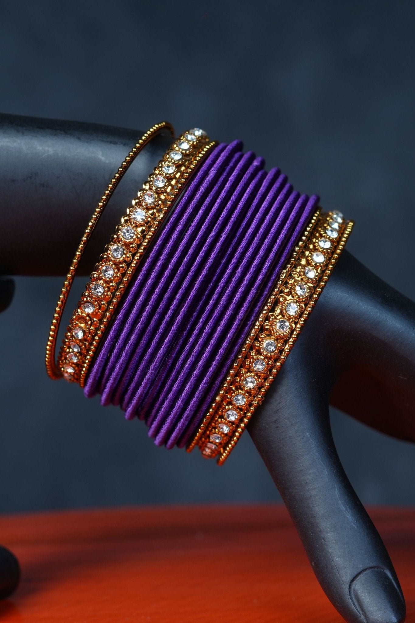 Vivid Violet Silk Thread Bangles: Elegance in Every Twist at JCSFashions Jewelry JCS Fashions