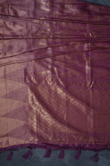 Wine Color Soft Semi-Silk Saree With stitched Blouse SAREE JCS Fashions