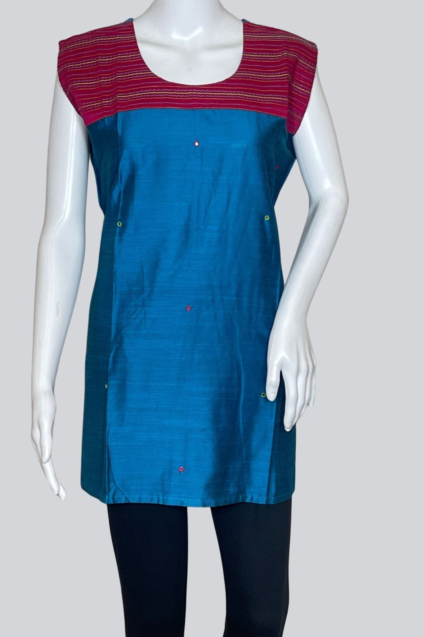 Women's Beautiful Hand Crafted Soft Silk Cotton Short Kurti - JCS Fashions