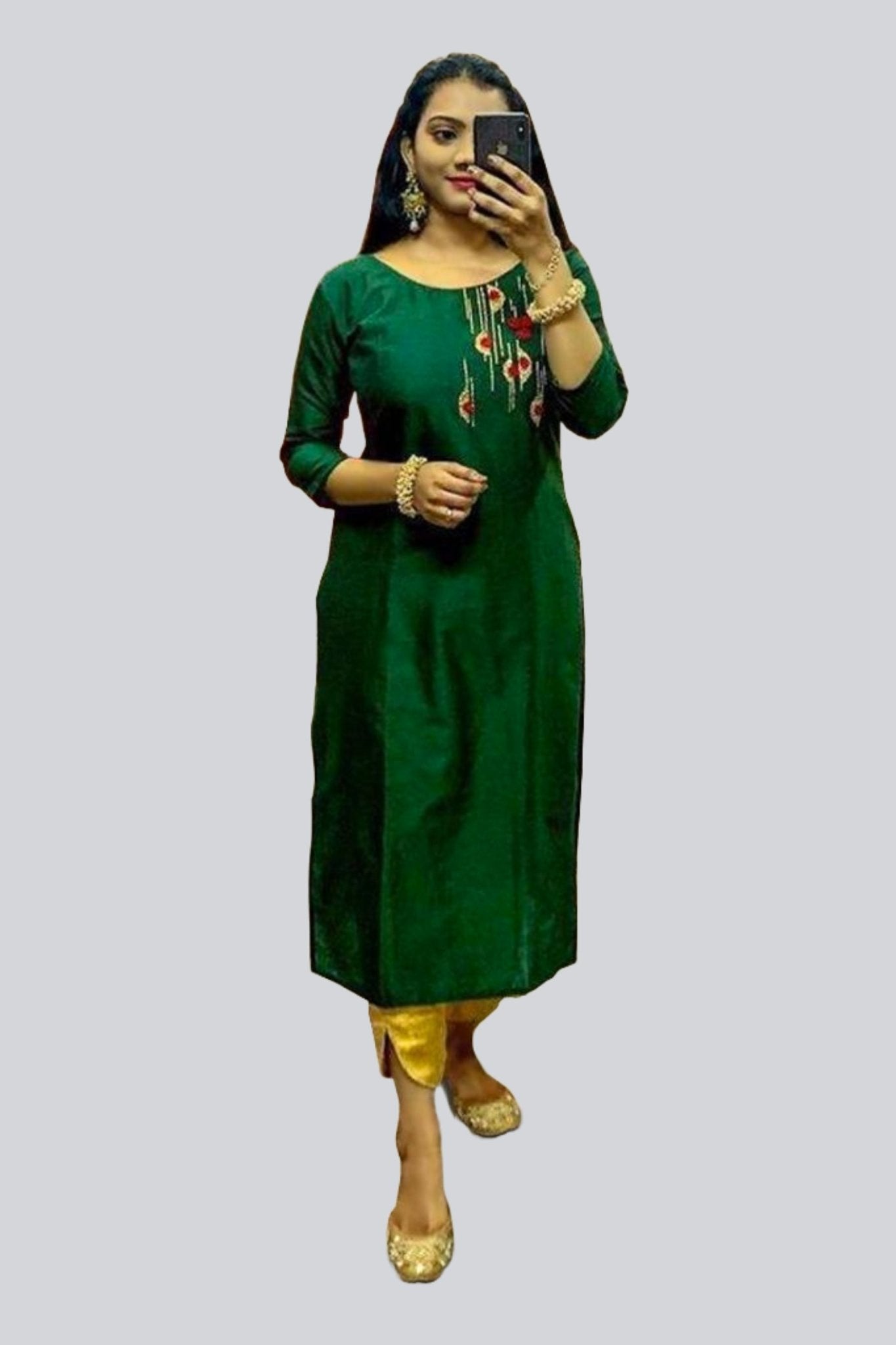 Handcrafted Festive Kurti – Elegant & Graceful Indian Ethnic Wear KURTI JCS Fashions Green Medium (38)