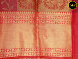 Zari Weave Semi Silk Saree with Long Borders - Elegant and Rich Saree JCS Fashions