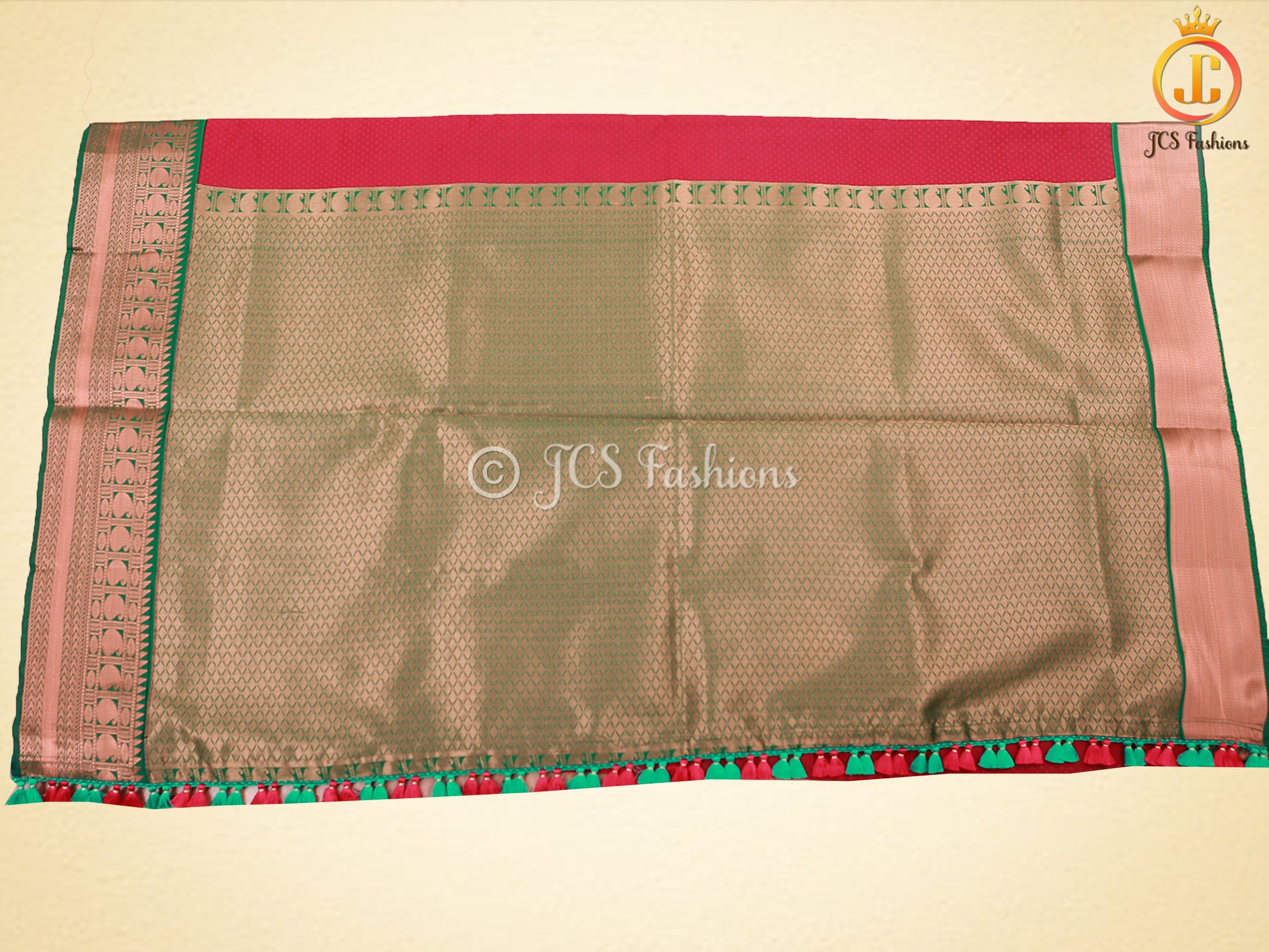 Maroon color Semi-Silk Saree With Maggam Work Blouse SAREE JCS Fashions