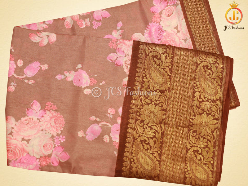 Kanchi Weaving Border Traditional Kalamkari Soft Silk Saree