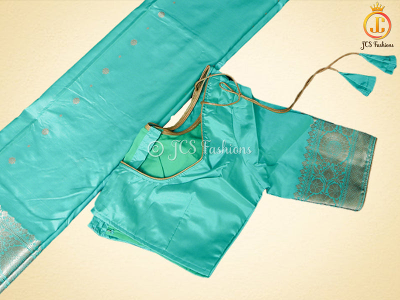 Pure Banarasi Silk Saree With Fully stitched blouse