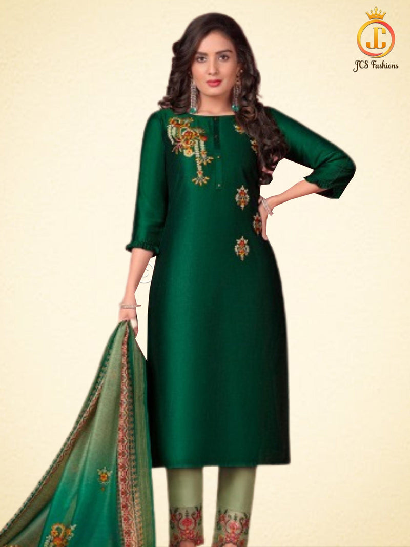 Kurti Set | Bemberg Silk Top | LYCRA Pant | Dupatta