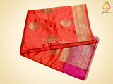 Banarasi Katan Silk Saree With Long Border And Beautiful Pattern Blouse