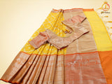 Yellow Color Soft Silk Traditional Saree With Fully stitched Blouse