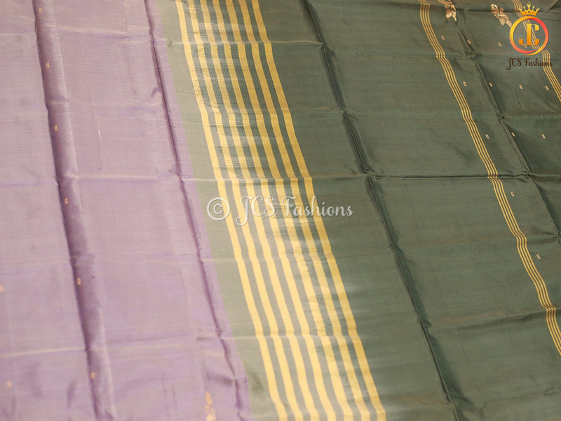 Traditional Designed VAALAI Pattu/Banana pith Saree With Contrast Pallu