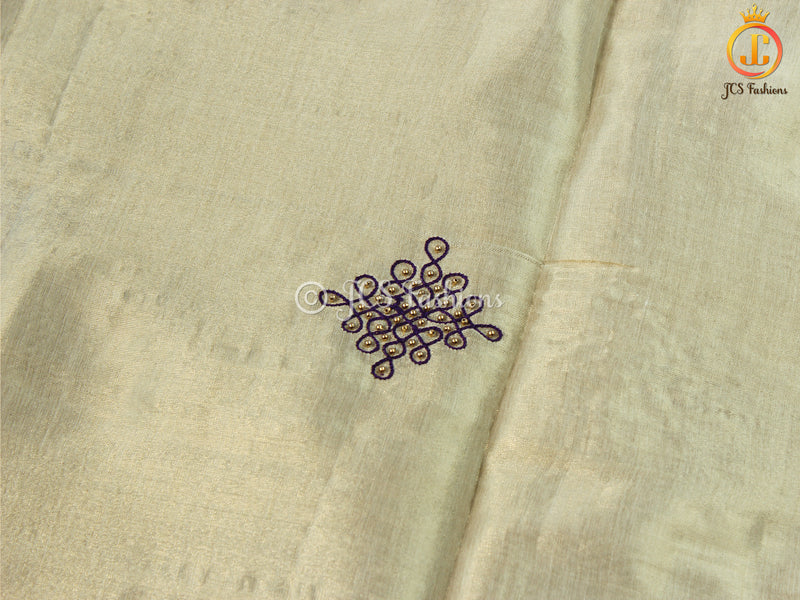 Kolam/Rangoli Saree in Uppada Tissue Silk with Fully Stitched Blouse