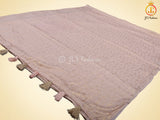 Retro-Type Peach Banarasi Crape Soft Silk Saree With Blouse