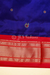 Yeola Paithani Silk Saree, Purple and Red, Fully stitched blouse
