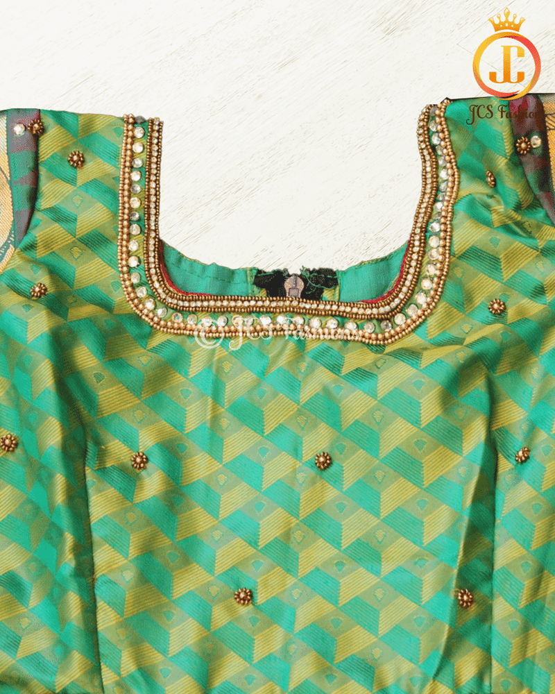 Indian Ethnic Kids Wear, Traditional Silk gown, Indian Frock, Aari/Maggam work