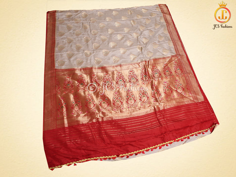 Allover Motifs Patterned Premium Benarasi Pattu Saree With Blouse