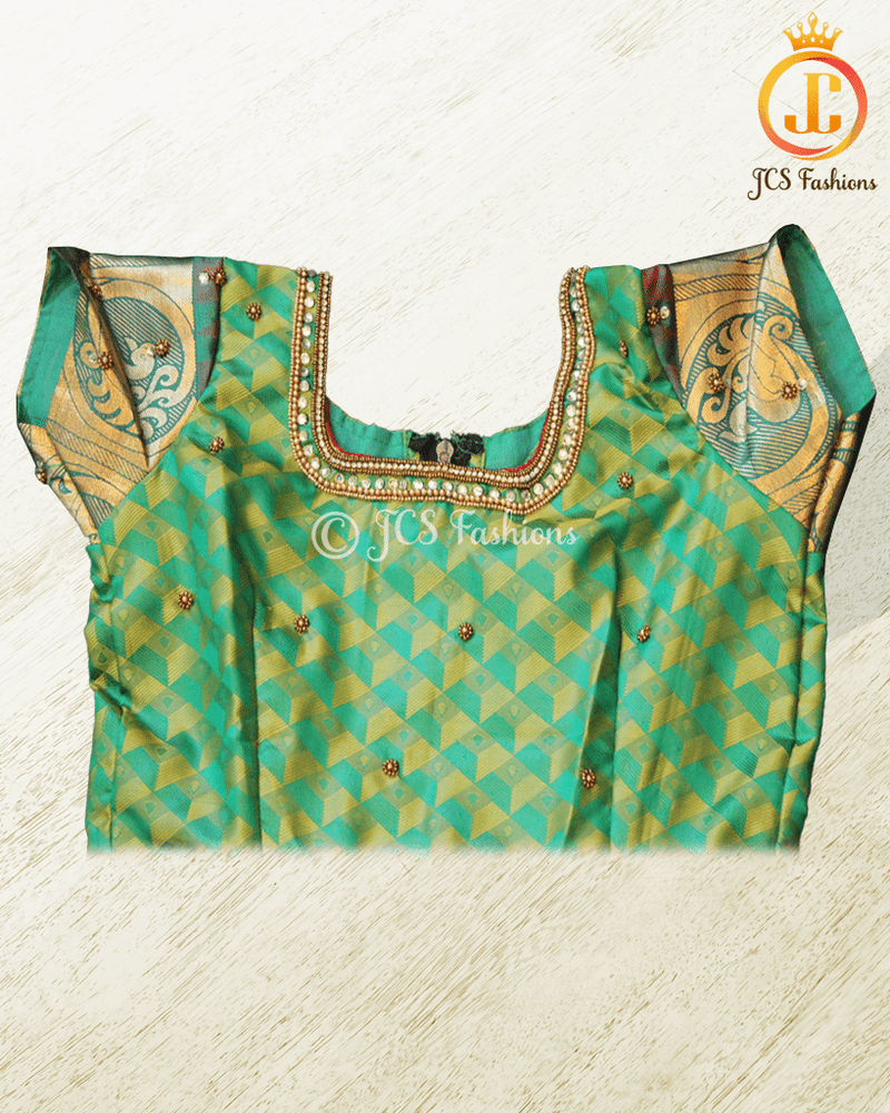Indian Ethnic Kids Wear, Traditional Silk gown, Indian Frock, Aari/Maggam work