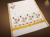 Flaunt your elegance with our Kerala saree in silk cotton fabric, perfect for Vishu and Onam celebrations