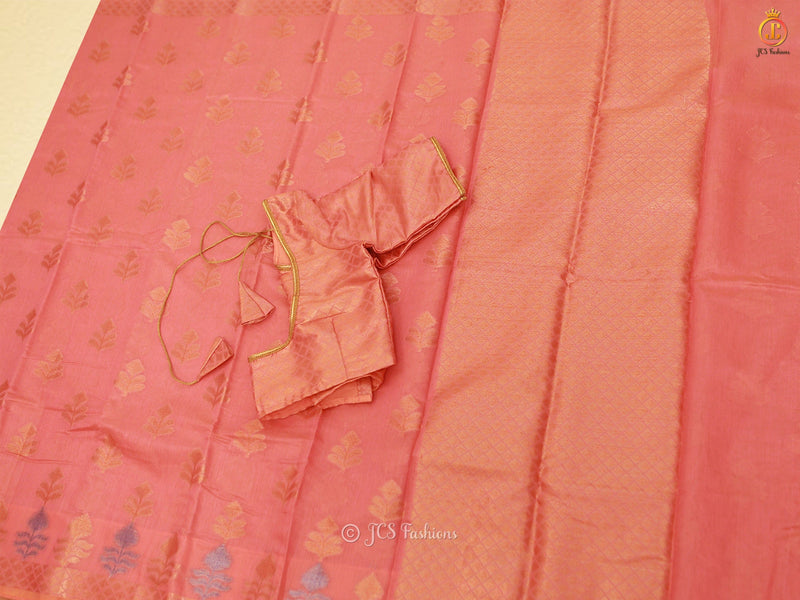 Exquisite Soft Silk Cotton Saree With Brocade Blouse