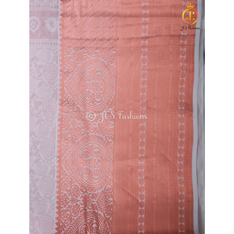 Pure Kanchipuram Silk Saree With Blouse, Copper Zari, Wedding Wear