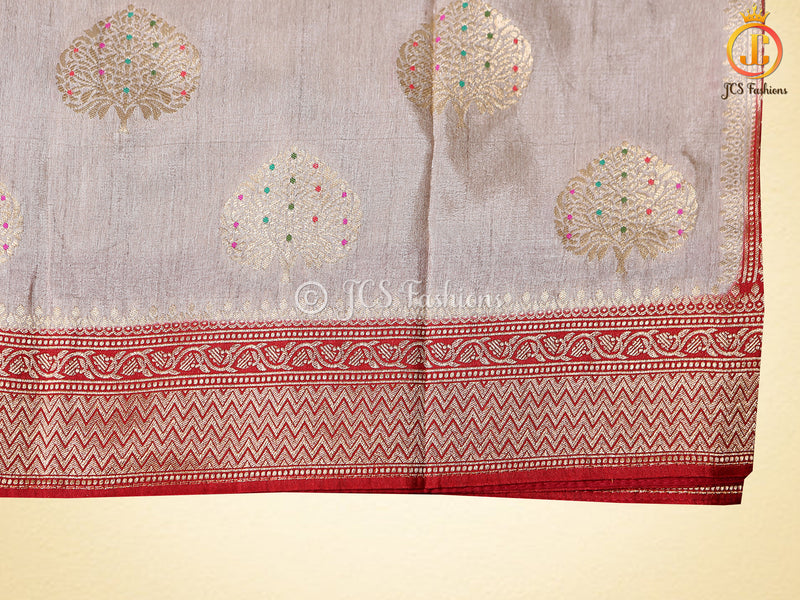 Allover Motifs Patterned Premium Benarasi Pattu Saree With Blouse