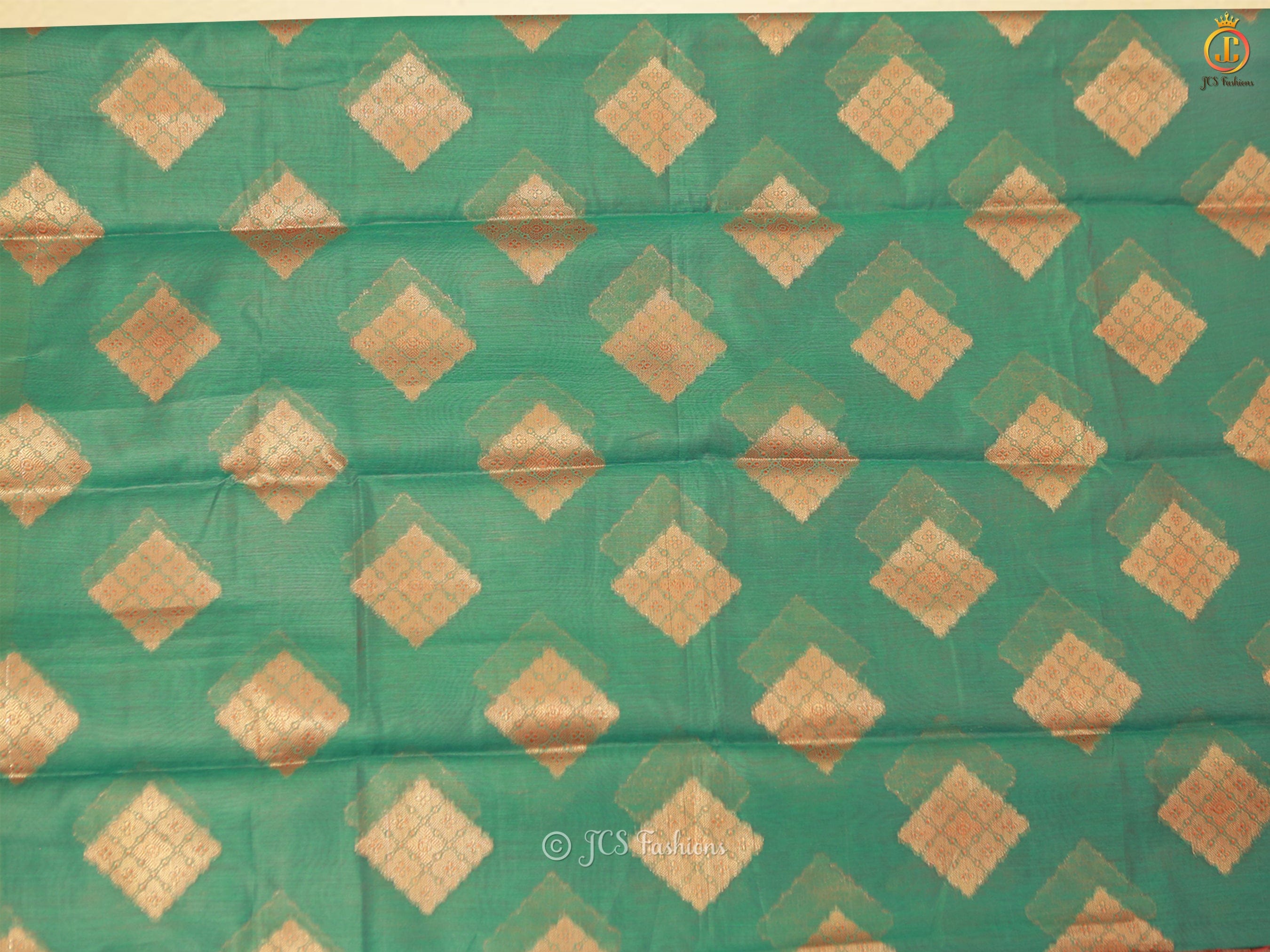 Indian Traditional Soft Silk Cotton Saree With Brocade Blouse SAREE JCS Fashions