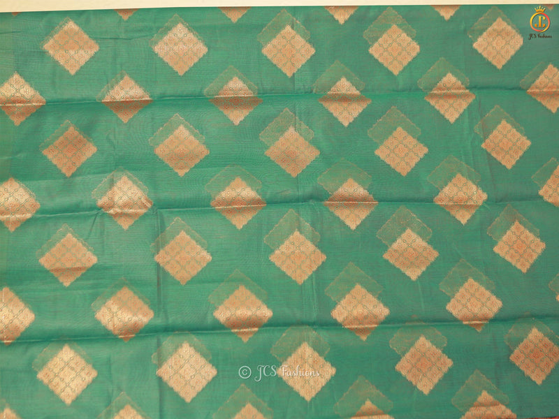 Indian Traditional Soft Silk Cotton Saree With Brocade Blouse